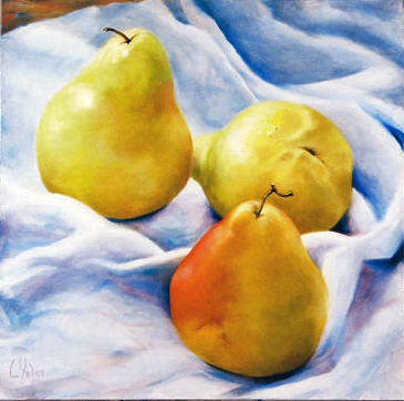 3 pears on cloth